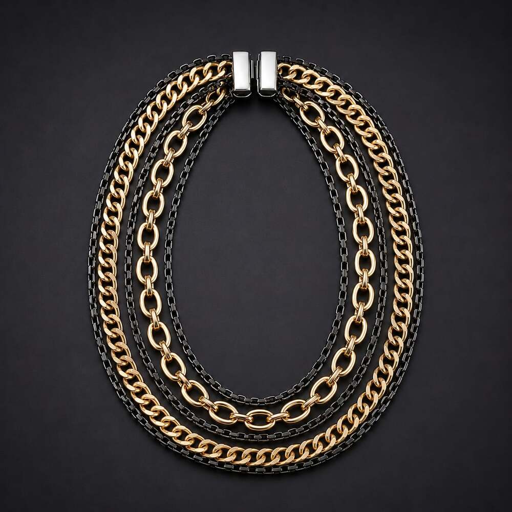 Layered metal necklace🔥